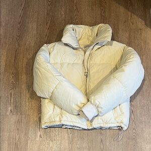 Forever 21 Off-White Quilted Bomber Jacket